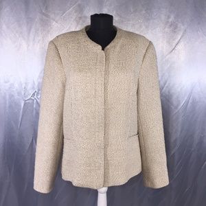 Calvin Klein womens zip up tweed jacket